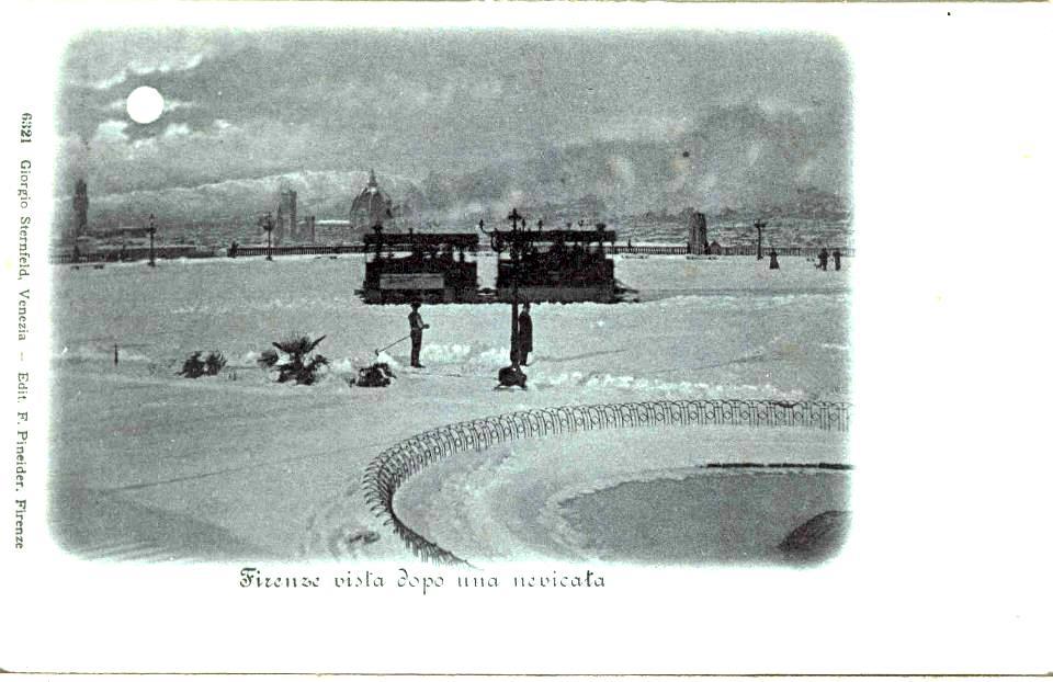 neve a firenze nel 1904, vista dal Piazzale Michelangelo