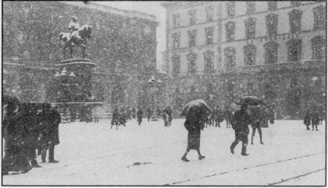 neve a firenze nel 1904, Piazza della Repubblica