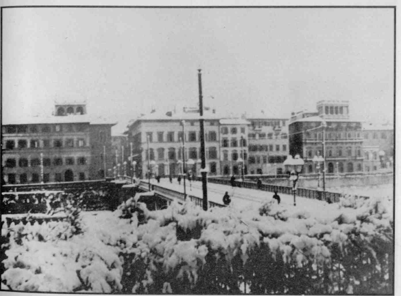 neve a firenze nel 1929, ponte alle grazie