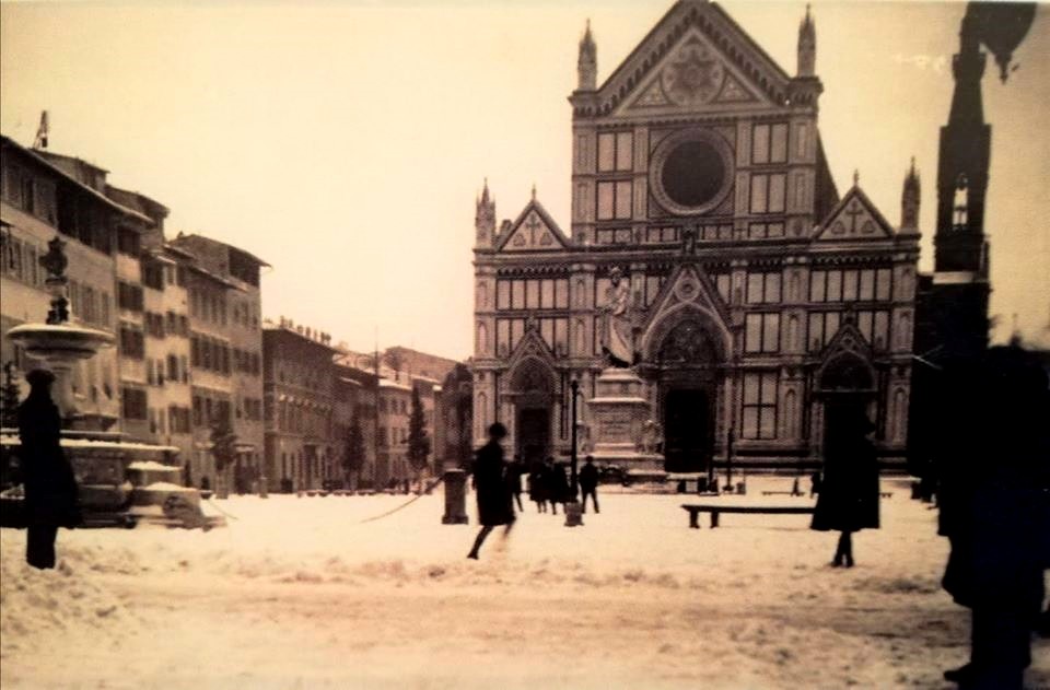neve a firenze nel 1929, Piazza Santa Croce