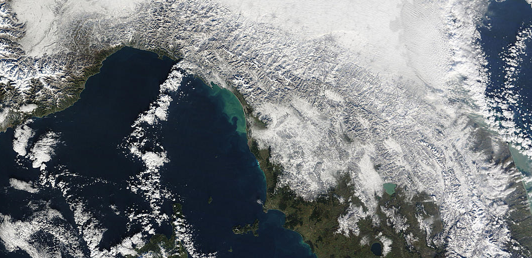 immagine satellitare toscana neve dicembre 2009