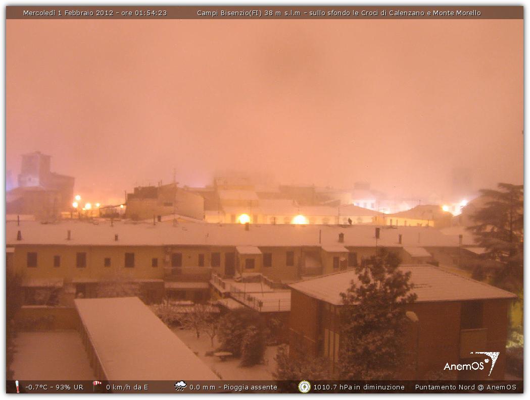 Webcam neve Campi Bisenzio , febbraio 2012