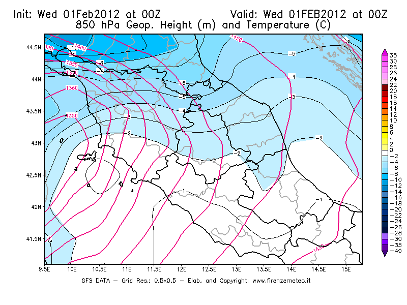 mappe meteo nevicate febbraio 2012