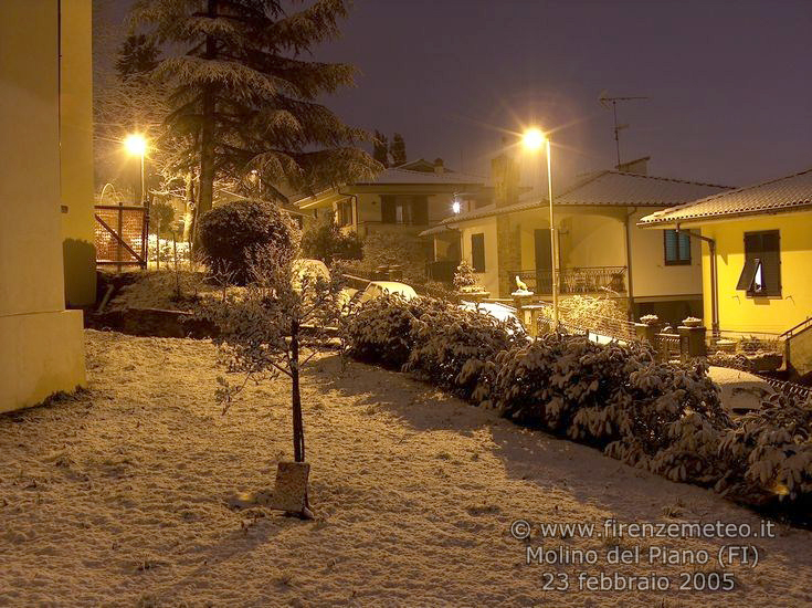 nevicata a molino del piano, comune di pontassieve, del 23 febbraio 2005