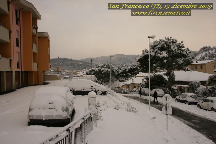 nevicata a molino del piano, pontassieve, san francesco, il  19 dicembre 2009