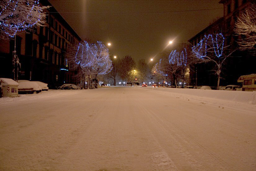 nevicata a firenze viale spartaco lavagnini del 17 dicembre 2010