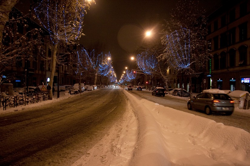 nevicata a firenze del 17 dicembre 2010, viale Matteotti