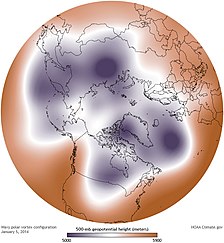 Weak polar vortex map