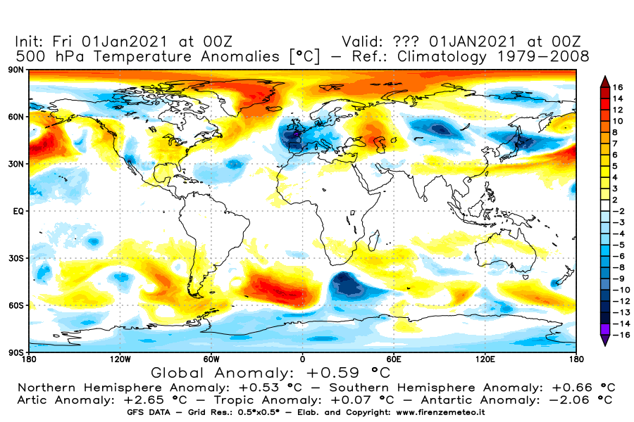Mappa di analisi GFS - Anomalia Temperatura [°C] a 500 hPa in World
							del 01/01/2021 00 <!--googleoff: index-->UTC<!--googleon: index-->