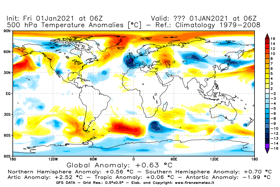 Mappa di analisi GFS - Anomalia Temperatura [°C] a 500 hPa in World
							del 01/01/2021 06 <!--googleoff: index-->UTC<!--googleon: index-->