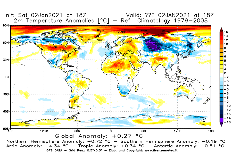 Mappa di analisi GFS - Anomalia Temperatura [°C] a 2 m in World
									del 02/01/2021 18 <!--googleoff: index-->UTC<!--googleon: index-->