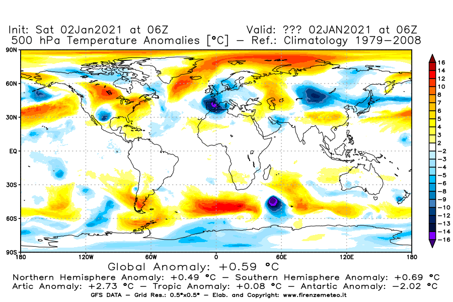 Mappa di analisi GFS - Anomalia Temperatura [°C] a 500 hPa in World
									del 02/01/2021 06 <!--googleoff: index-->UTC<!--googleon: index-->