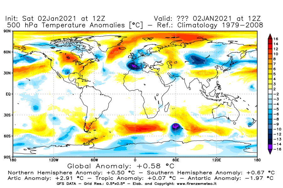 Mappa di analisi GFS - Anomalia Temperatura [°C] a 500 hPa in World
									del 02/01/2021 12 <!--googleoff: index-->UTC<!--googleon: index-->