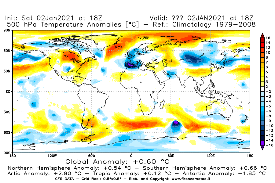 Mappa di analisi GFS - Anomalia Temperatura [°C] a 500 hPa in World
									del 02/01/2021 18 <!--googleoff: index-->UTC<!--googleon: index-->