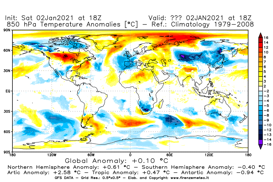 Mappa di analisi GFS - Anomalia Temperatura [°C] a 850 hPa in World
									del 02/01/2021 18 <!--googleoff: index-->UTC<!--googleon: index-->