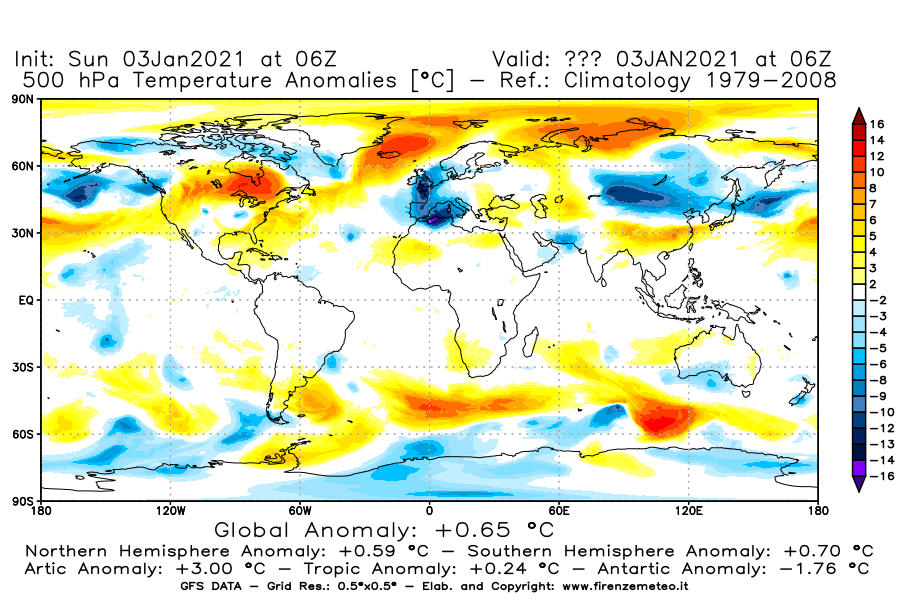 Mappa di analisi GFS - Anomalia Temperatura [°C] a 500 hPa in World
									del 03/01/2021 06 <!--googleoff: index-->UTC<!--googleon: index-->