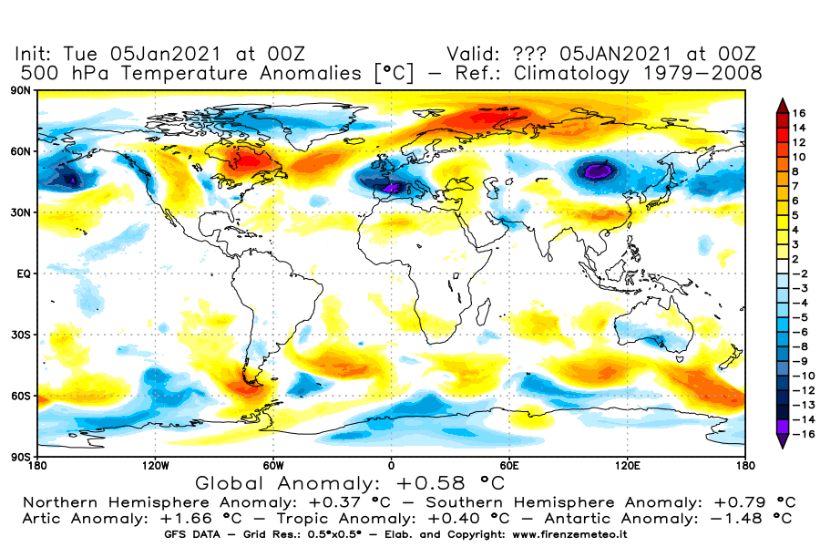Mappa di analisi GFS - Anomalia Temperatura [°C] a 500 hPa in World
									del 05/01/2021 00 <!--googleoff: index-->UTC<!--googleon: index-->