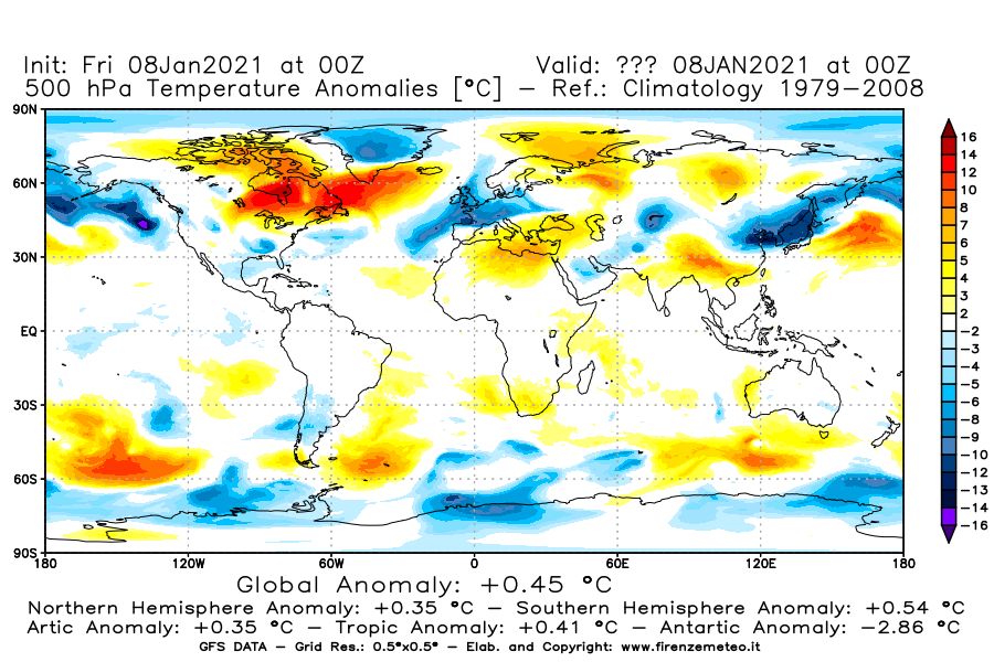Mappa di analisi GFS - Anomalia Temperatura [°C] a 500 hPa in World
							del 08/01/2021 00 <!--googleoff: index-->UTC<!--googleon: index-->