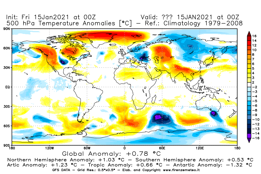 Mappa di analisi GFS - Anomalia Temperatura [°C] a 500 hPa in World
									del 15/01/2021 00 <!--googleoff: index-->UTC<!--googleon: index-->