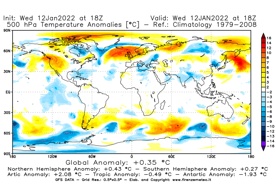 Mappa di analisi GFS - Anomalia Temperatura [°C] a 500 hPa in World
							del 12/01/2022 18 <!--googleoff: index-->UTC<!--googleon: index-->