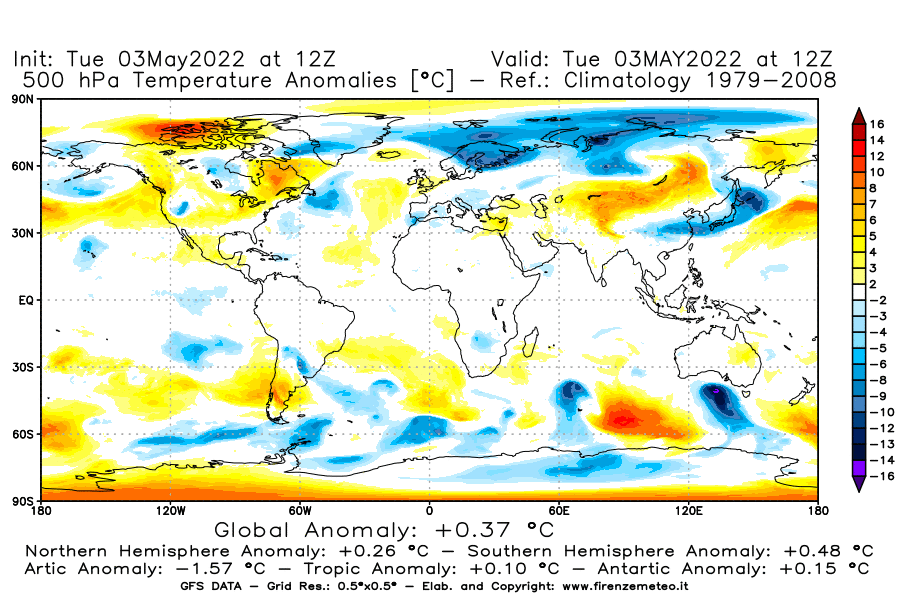 Mappa di analisi GFS - Anomalia Temperatura [°C] a 500 hPa in World
									del 03/05/2022 12 <!--googleoff: index-->UTC<!--googleon: index-->