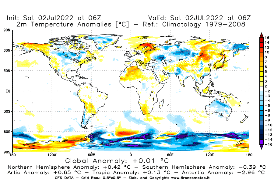 GFS analysi map - Temperature Anomalies [°C] at 2 m in World
									on 02/07/2022 06 <!--googleoff: index-->UTC<!--googleon: index-->