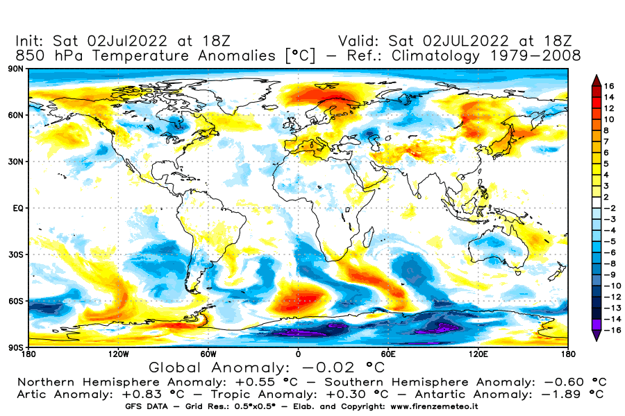 GFS analysi map - Temperature Anomalies [°C] at 850 hPa in World
									on 02/07/2022 18 <!--googleoff: index-->UTC<!--googleon: index-->