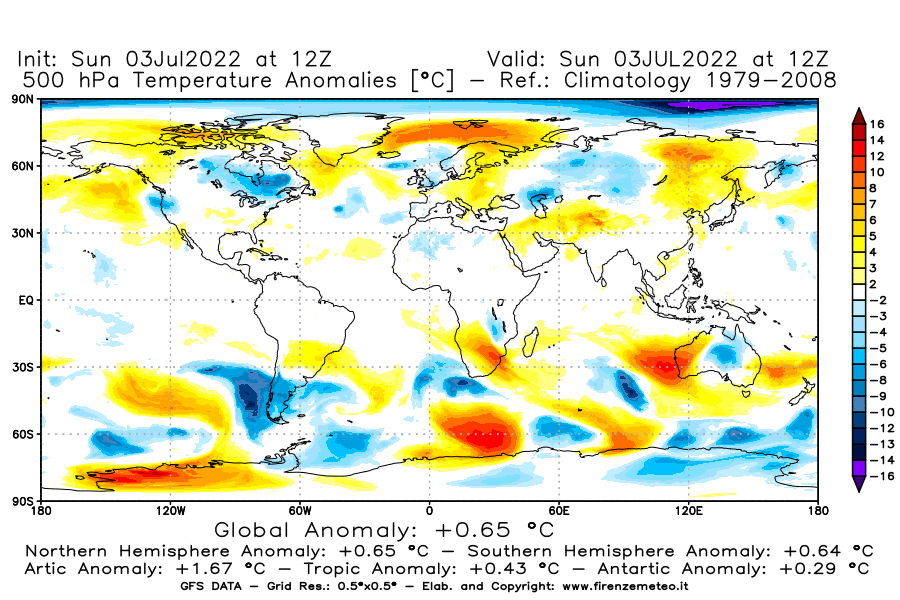 Mappa di analisi GFS - Anomalia Temperatura [°C] a 500 hPa in World
							del 03/07/2022 12 <!--googleoff: index-->UTC<!--googleon: index-->