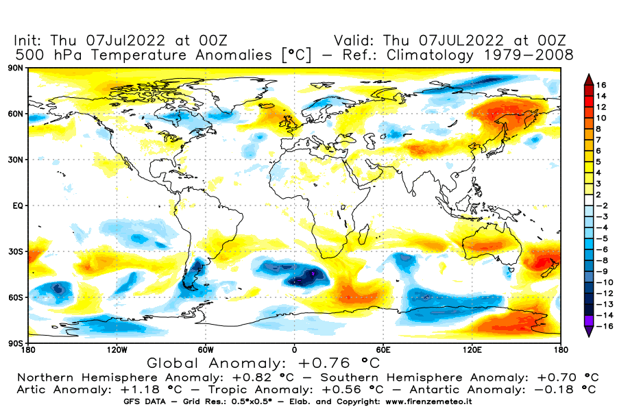 GFS analysi map - Temperature Anomalies [°C] at 500 hPa in World
									on 07/07/2022 00 <!--googleoff: index-->UTC<!--googleon: index-->