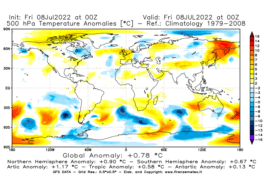 Mappa di analisi GFS - Anomalia Temperatura [°C] a 500 hPa in World
							del 08/07/2022 00 <!--googleoff: index-->UTC<!--googleon: index-->