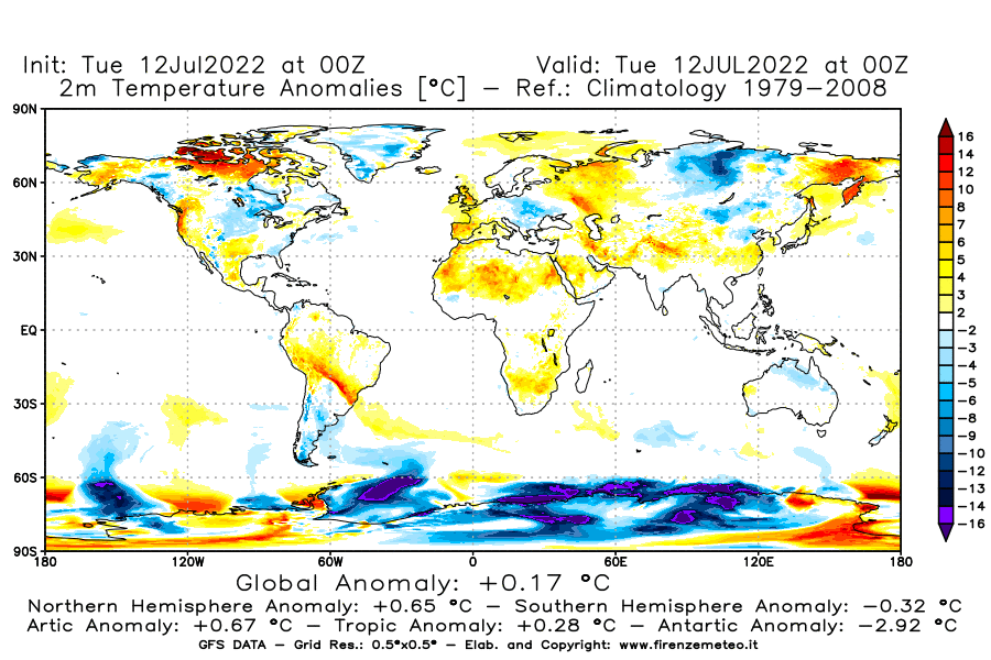 GFS analysi map - Temperature Anomalies [°C] at 2 m in World
									on 12/07/2022 00 <!--googleoff: index-->UTC<!--googleon: index-->