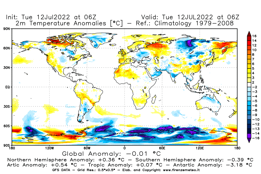 GFS analysi map - Temperature Anomalies [°C] at 2 m in World
									on 12/07/2022 06 <!--googleoff: index-->UTC<!--googleon: index-->