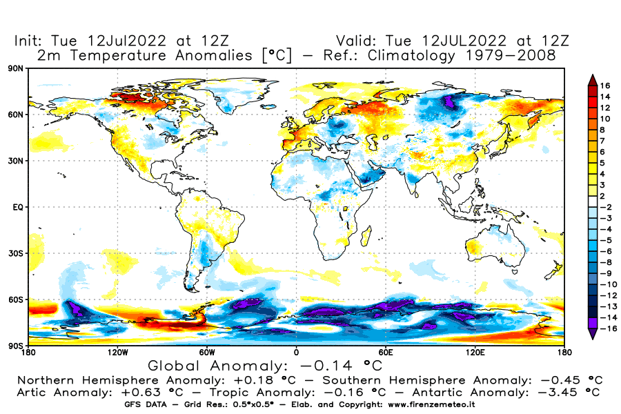 GFS analysi map - Temperature Anomalies [°C] at 2 m in World
									on 12/07/2022 12 <!--googleoff: index-->UTC<!--googleon: index-->