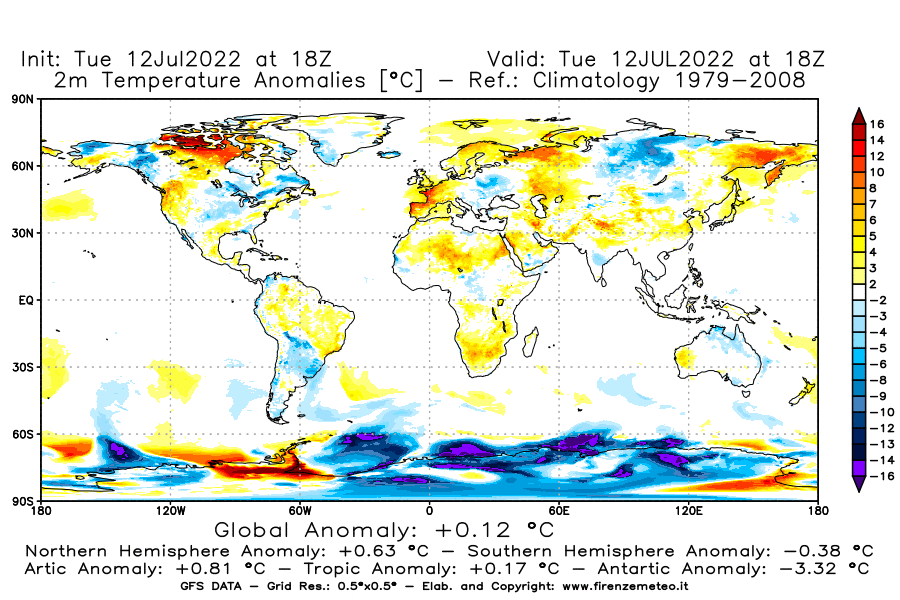 GFS analysi map - Temperature Anomalies [°C] at 2 m in World
									on 12/07/2022 18 <!--googleoff: index-->UTC<!--googleon: index-->