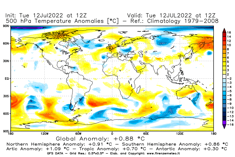 GFS analysi map - Temperature Anomalies [°C] at 500 hPa in World
									on 12/07/2022 12 <!--googleoff: index-->UTC<!--googleon: index-->