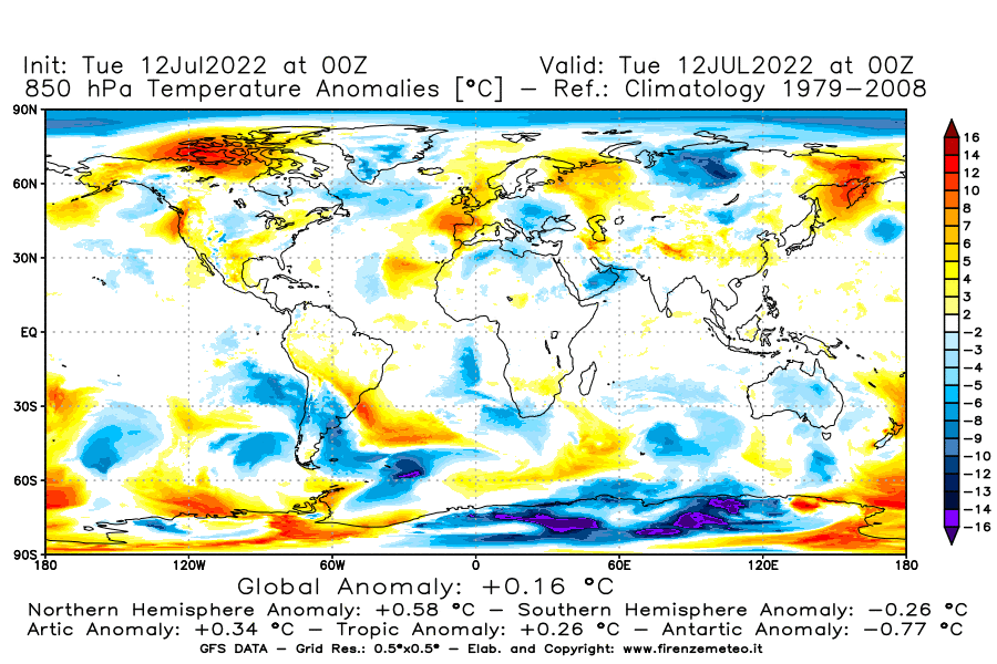 GFS analysi map - Temperature Anomalies [°C] at 850 hPa in World
									on 12/07/2022 00 <!--googleoff: index-->UTC<!--googleon: index-->
