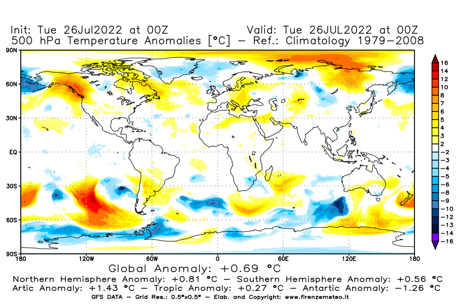 Mappa di analisi GFS - Anomalia Temperatura [°C] a 500 hPa in World
							del 26/07/2022 00 <!--googleoff: index-->UTC<!--googleon: index-->
