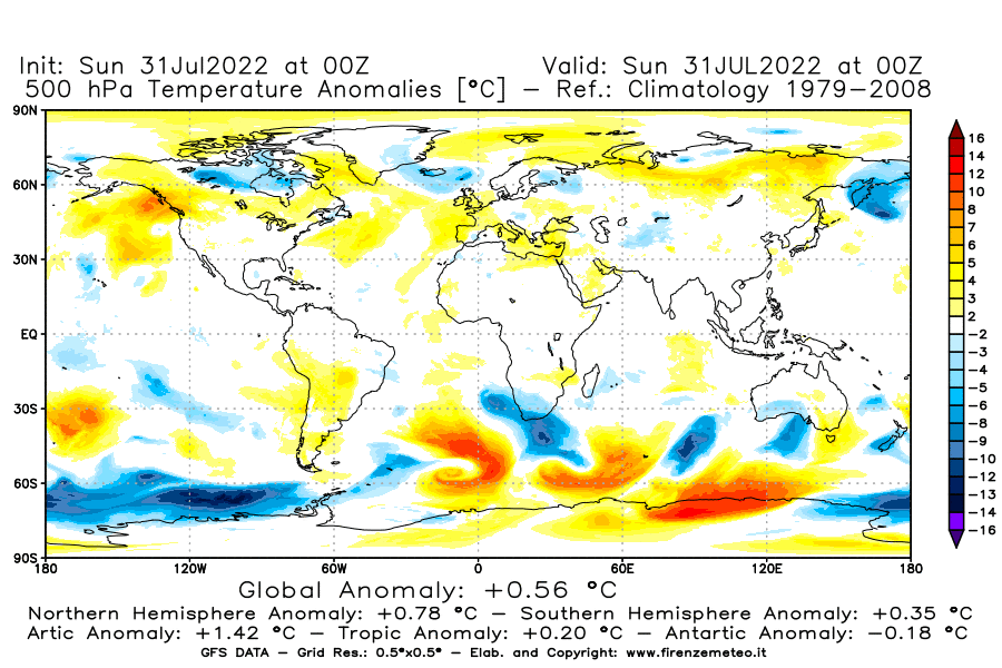 GFS analysi map - Temperature Anomalies [°C] at 500 hPa in World
									on 31/07/2022 00 <!--googleoff: index-->UTC<!--googleon: index-->