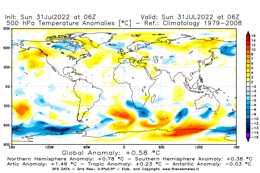 GFS analysi map - Temperature Anomalies [°C] at 500 hPa in World
									on 31/07/2022 06 <!--googleoff: index-->UTC<!--googleon: index-->