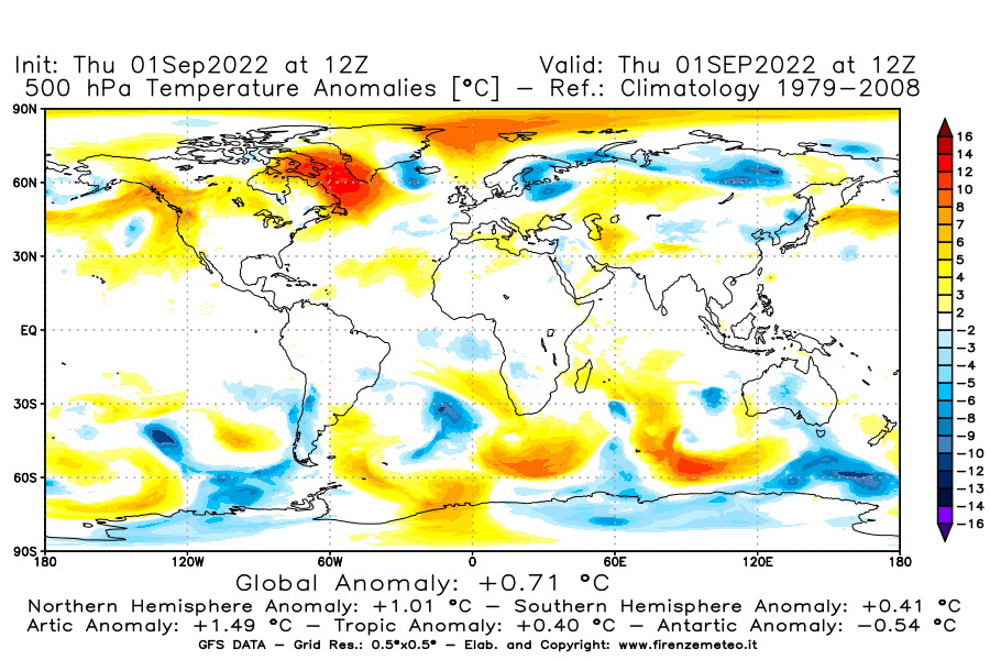 Mappa di analisi GFS - Anomalia Temperatura [°C] a 500 hPa in World
							del 01/09/2022 12 <!--googleoff: index-->UTC<!--googleon: index-->