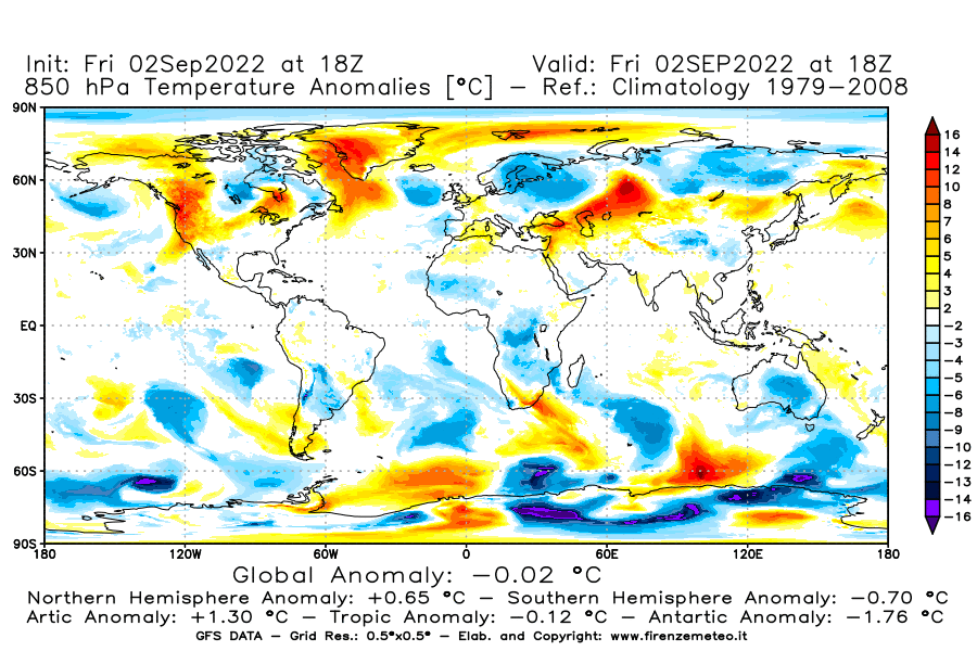 GFS analysi map - Temperature Anomalies [°C] at 850 hPa in World
									on 02/09/2022 18 <!--googleoff: index-->UTC<!--googleon: index-->