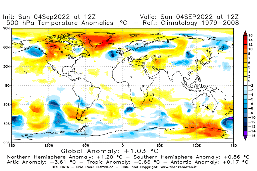 Mappa di analisi GFS - Anomalia Temperatura [°C] a 500 hPa in World
							del 04/09/2022 12 <!--googleoff: index-->UTC<!--googleon: index-->