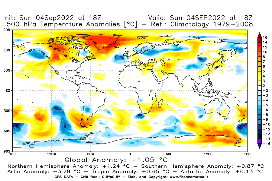 Mappa di analisi GFS - Anomalia Temperatura [°C] a 500 hPa in World
							del 04/09/2022 18 <!--googleoff: index-->UTC<!--googleon: index-->