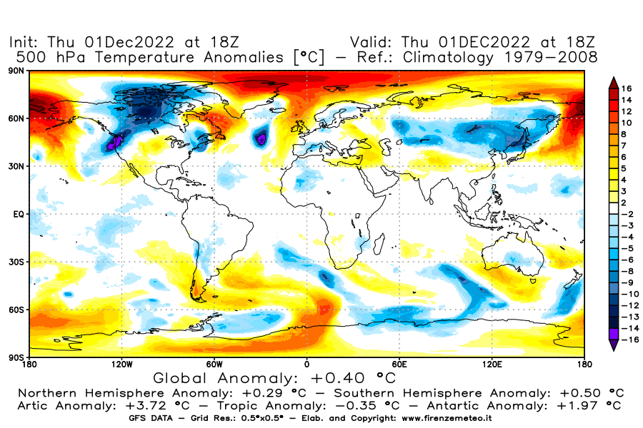 Mappa di analisi GFS - Anomalia Temperatura [°C] a 500 hPa in World
							del 01/12/2022 18 <!--googleoff: index-->UTC<!--googleon: index-->