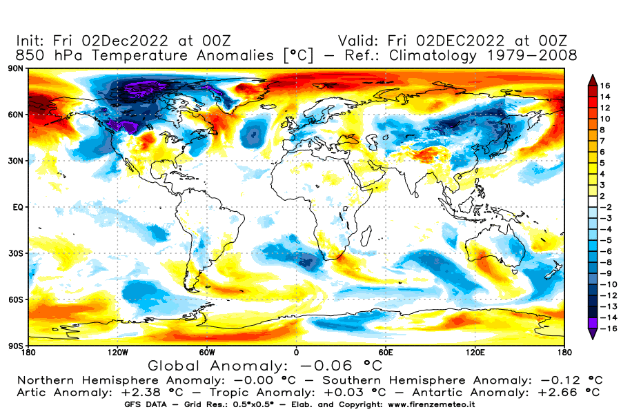 Mappa di analisi GFS - Anomalia Temperatura [°C] a 850 hPa in World
							del 02/12/2022 00 <!--googleoff: index-->UTC<!--googleon: index-->