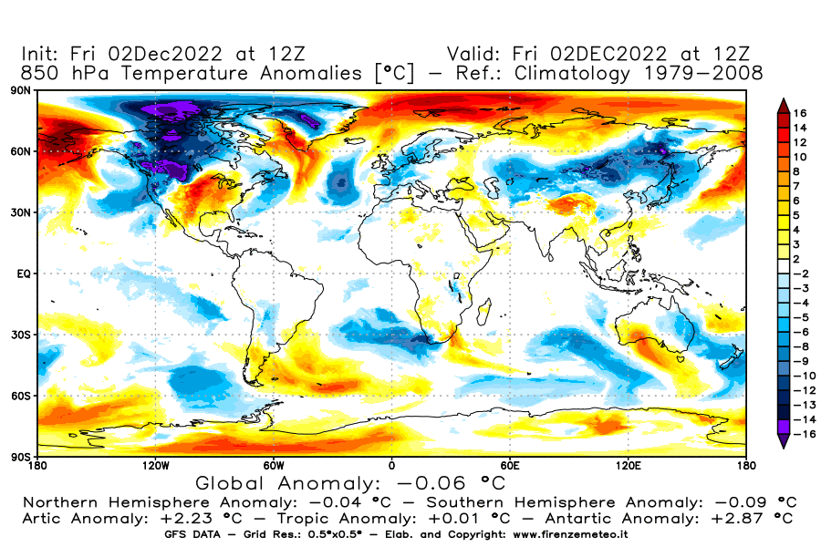 Mappa di analisi GFS - Anomalia Temperatura [°C] a 850 hPa in World
							del 02/12/2022 12 <!--googleoff: index-->UTC<!--googleon: index-->