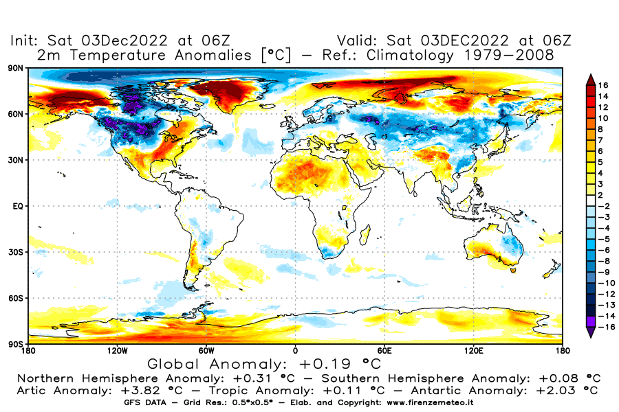 Mappa di analisi GFS - Anomalia Temperatura [°C] a 2 m in World
							del 03/12/2022 06 <!--googleoff: index-->UTC<!--googleon: index-->