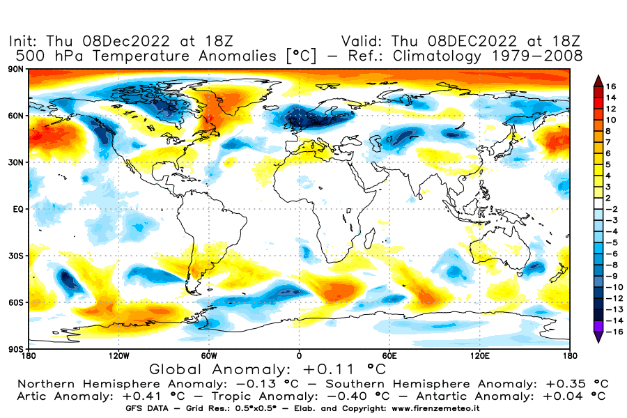 Mappa di analisi GFS - Anomalia Temperatura [°C] a 500 hPa in World
							del 08/12/2022 18 <!--googleoff: index-->UTC<!--googleon: index-->
