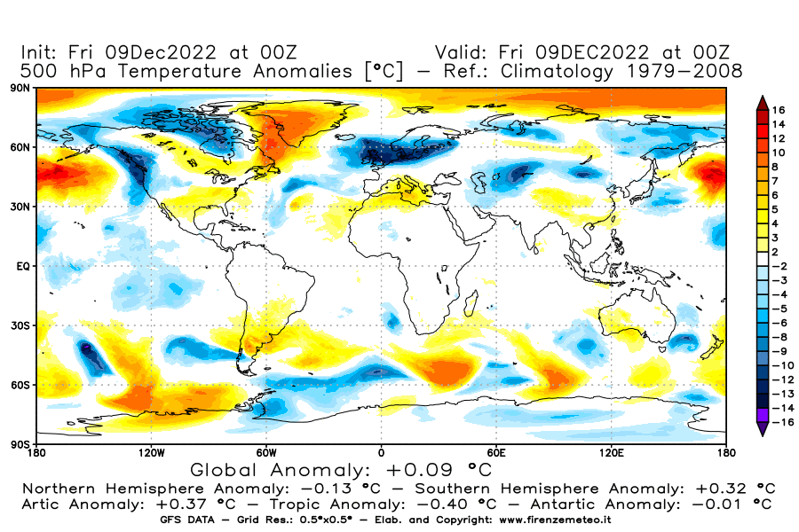 Mappa di analisi GFS - Anomalia Temperatura [°C] a 500 hPa in World
							del 09/12/2022 00 <!--googleoff: index-->UTC<!--googleon: index-->