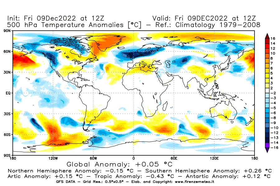 Mappa di analisi GFS - Anomalia Temperatura [°C] a 500 hPa in World
							del 09/12/2022 12 <!--googleoff: index-->UTC<!--googleon: index-->
